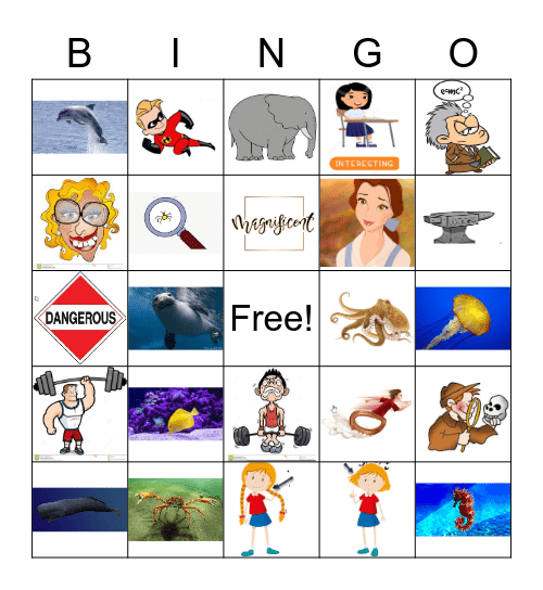 Los animales del oceano 1er parte Jami Bingo Card