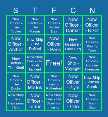 STFC Next Arc Bingo! Bingo Card