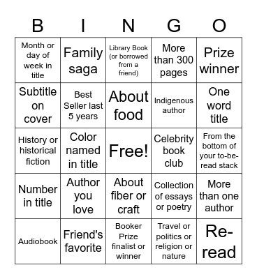 Summer Book Bingo 2021 Bingo Card