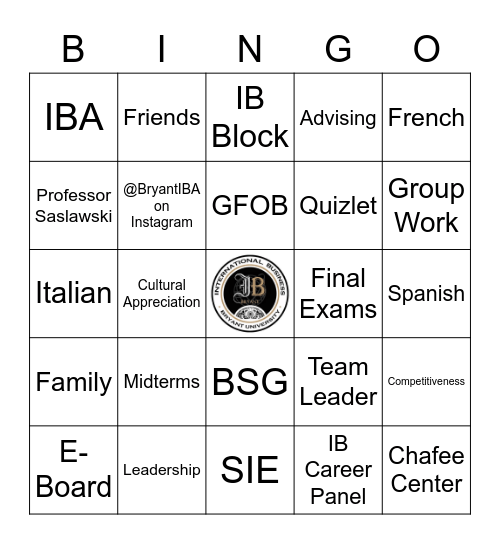 International Business Association Bingo Card