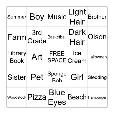 BINGO Card