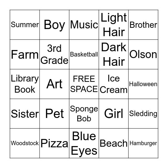 BINGO Card