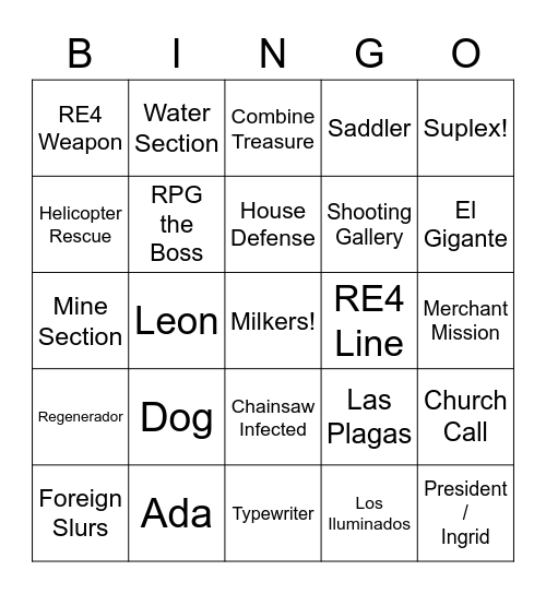 Resident Evil Village Bingo Card