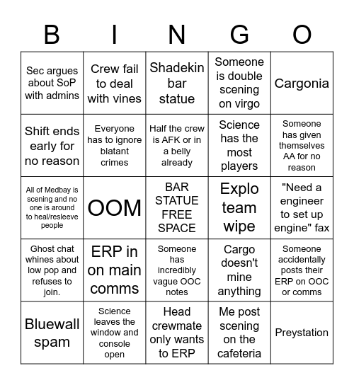 Chompstation suffering Bingo Card