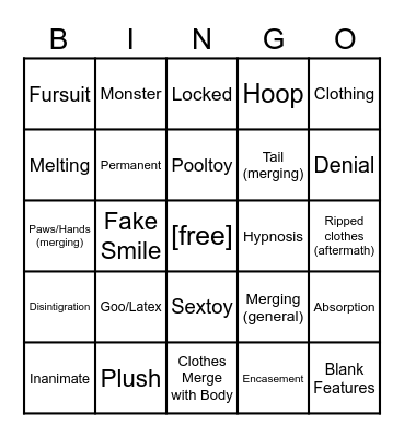 General Transformation Bingo Card