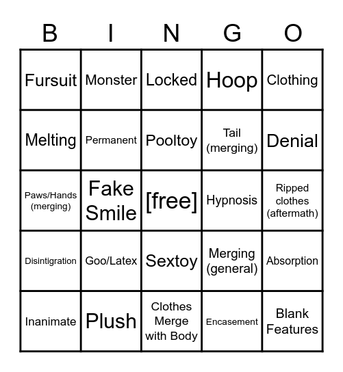 General Transformation Bingo Card