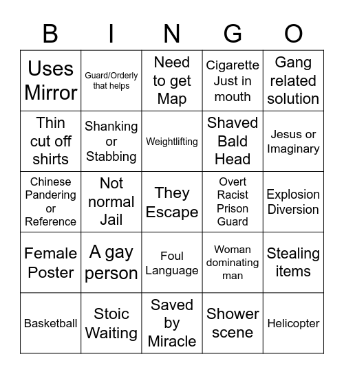 Escape 2 Bingo Card