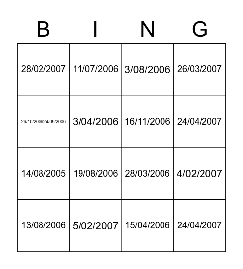 VIPs in History - Birthdays Bingo Card