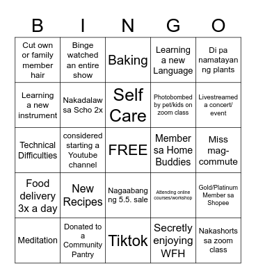 HSFA GA Bingo Card