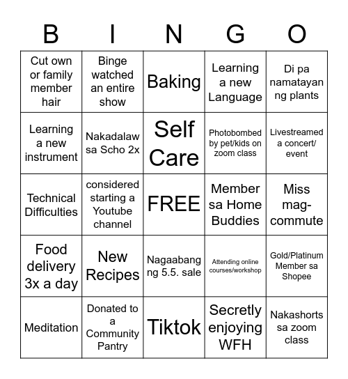 HSFA GA Bingo Card