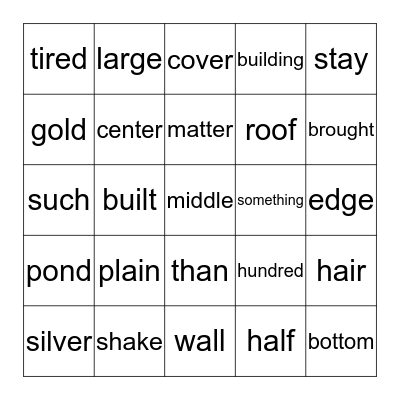 Dolch sight words!  Bingo Card