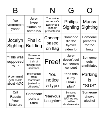 DD Bingo Card