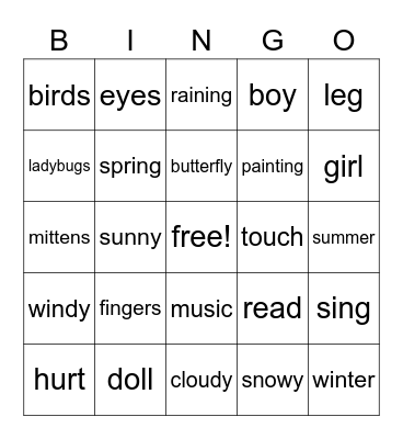 Market day Bingo Card