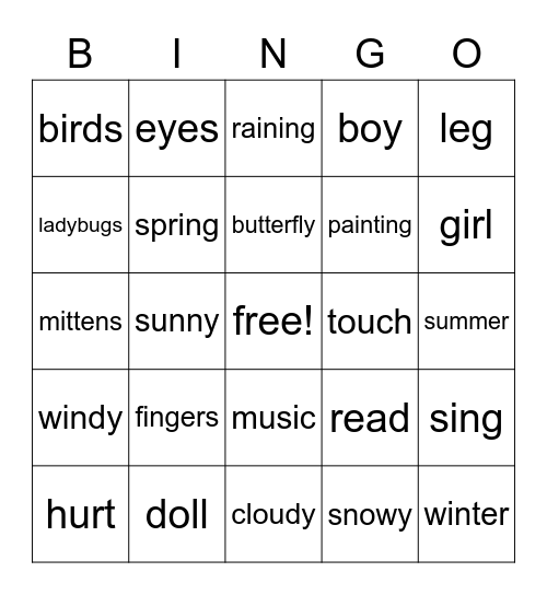 Market day Bingo Card