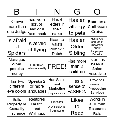 Centersphere Bingo Card