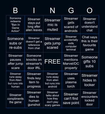 eratheBINGO: Alien Isolation Bingo Card