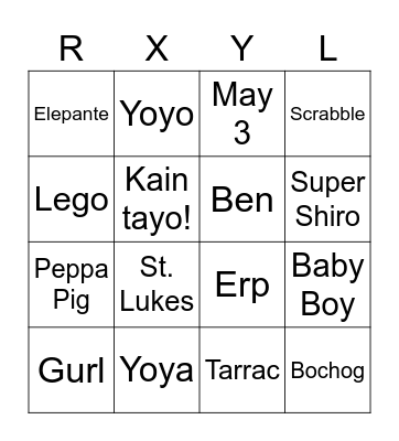 Rxyl Khlyb 7th Birthday Edition Bingo Card