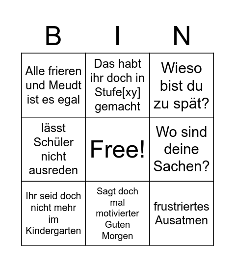 Meudt Bingo Card