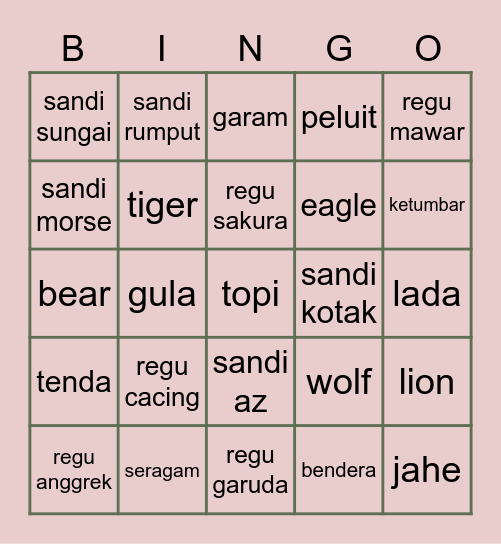 leandré Bingo Card