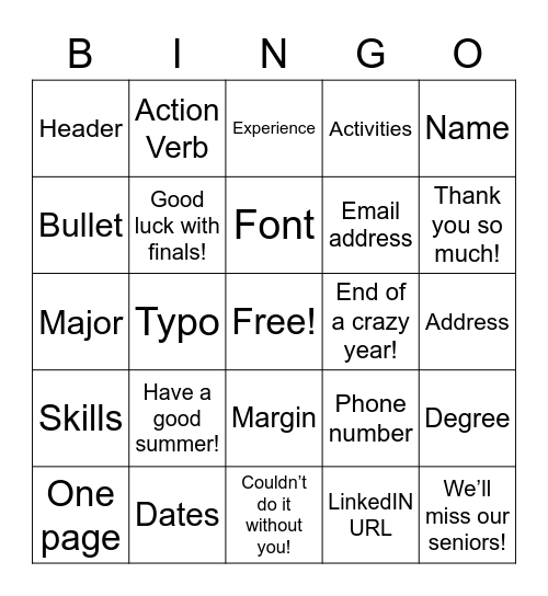 Hiatt Advisor Bingo Card
