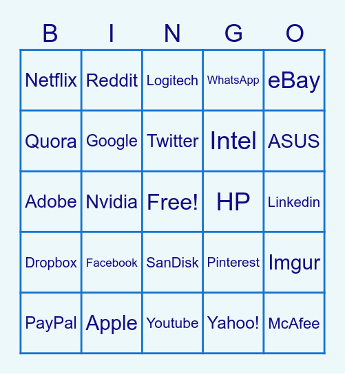 Silicon Valley Bingo! Bingo Card