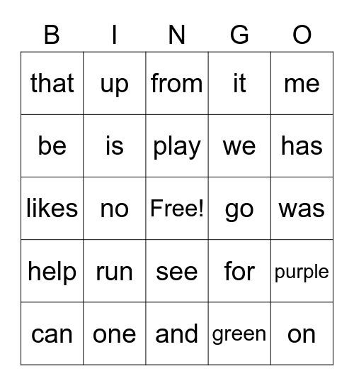 WIG Bingo Card