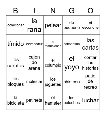 De niñez Bingo Card