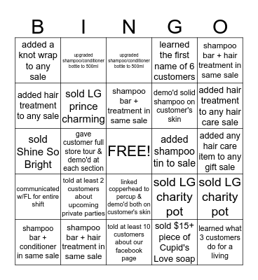 WEEKEND SHIFT 2/27-2/29 Bingo Card