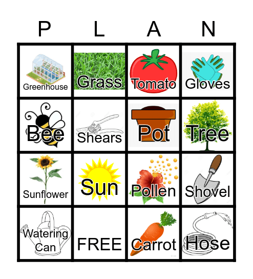 Plants Bingo Card