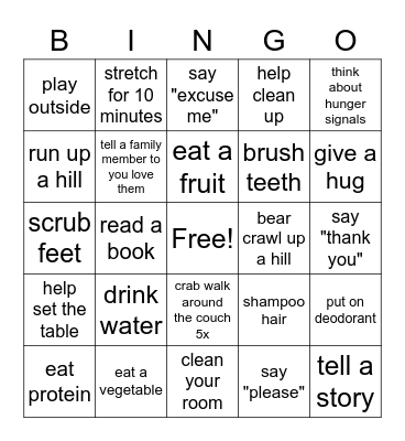 SAM, BROOK, NOAH & JACK BINGO Card
