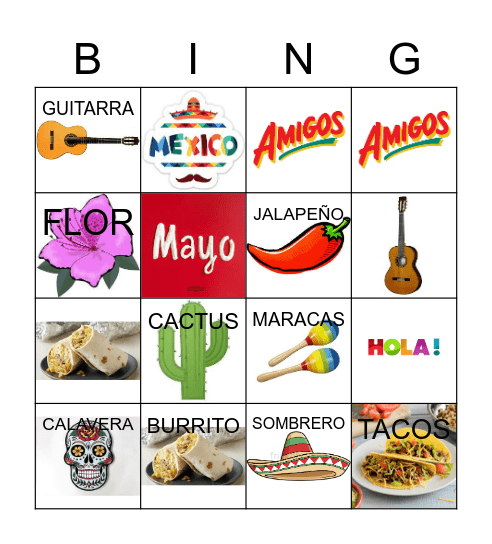 CINCO DE MAYO Bingo Card