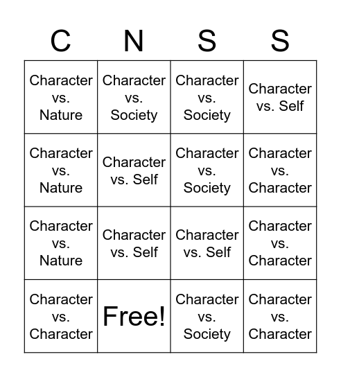 Conflict Bingo Card