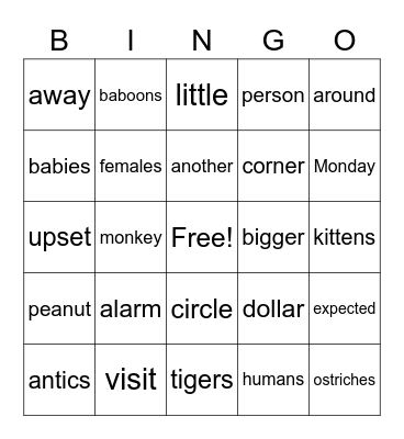 Syllable Types and Syllable Division Bingo Card