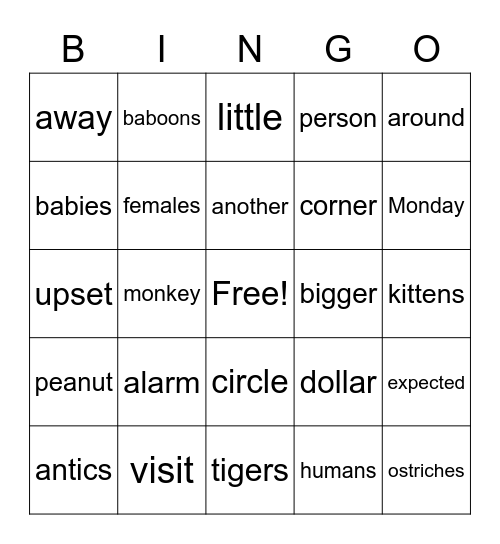 Syllable Types and Syllable Division Bingo Card