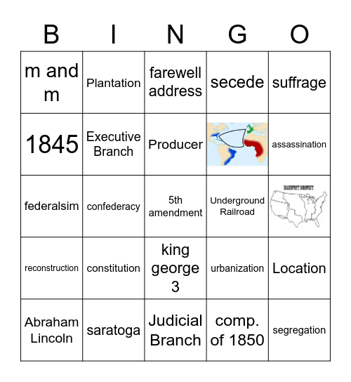 Social Studies Bingo Card