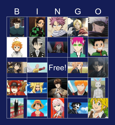 Anime Bingo (Blue) Bingo Card