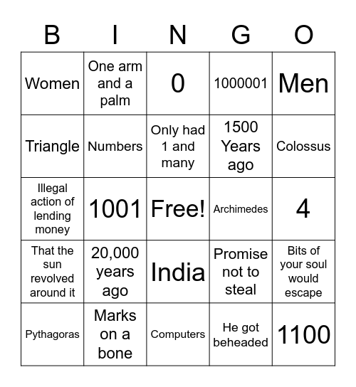 The Story of 1 Bingo Card