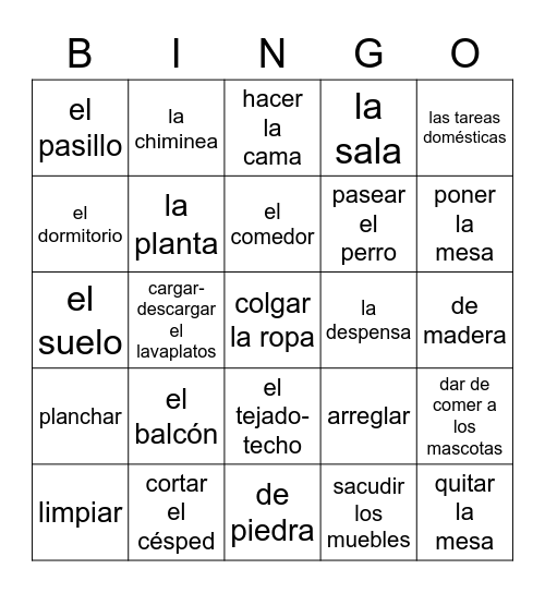 U2D1 Bingo Card