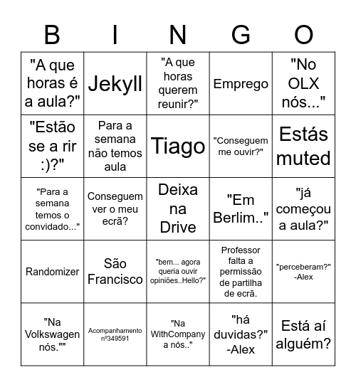 Pós-Graduação Bingo Card