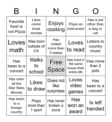 Advisory Bingo Card