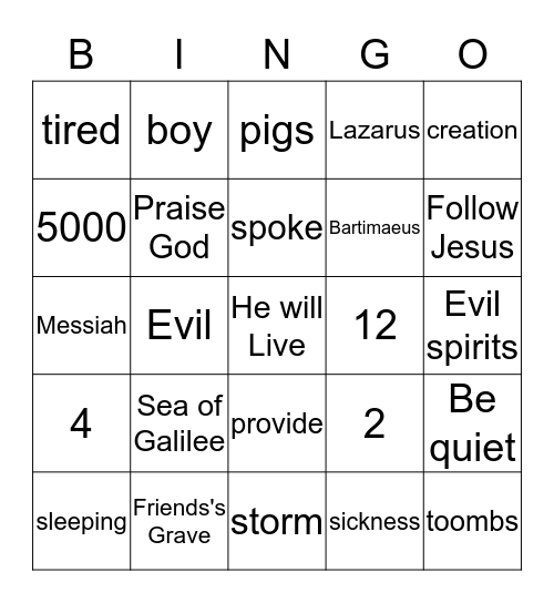 Gospel Project Bingo Unit 29 Bingo Card