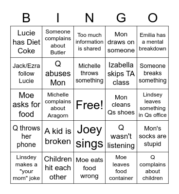 Q BINGO 2 Bingo Card