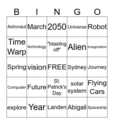 March 2015 Bingo Card