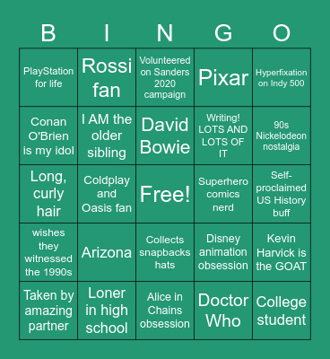 Caleb bingo Card