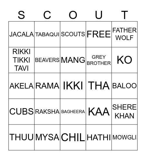 4TWATERLOOSCOUTS Bingo Card