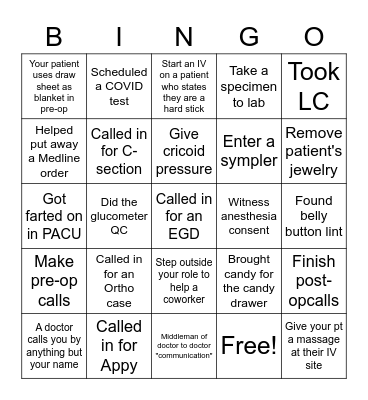 Nurses Week Bingo Card