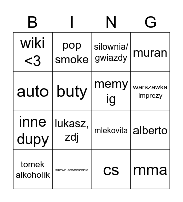 /wojteczek Bingo Card