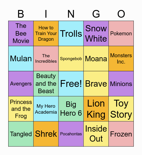 Higher Ground Bingo: TV shows/Movies Bingo Card