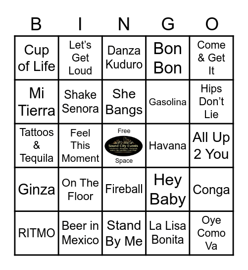 Scoreboard Cinco Week Music Bingo! Bingo Card