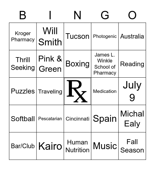 Bingo with Cherika Bingo Card